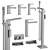 Toreno Black Chrome Shower Set 3D model small image 2