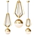 Scandi Gold Pendant Lamp: Minimalistic Elegance 3D model small image 1