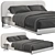 Gray Softbay Bed: Stylish and Comfortable 3D model small image 1