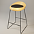 Modern Black Ash Bar Chair 3D model small image 1