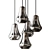 Arren Brass Pendant: Silver Teardrop Shades 3D model small image 3