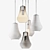 Arren Brass Pendant: Silver Teardrop Shades 3D model small image 5