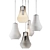 Arren Brass Pendant: Silver Teardrop Shades 3D model small image 6