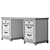 Riviera Dual-Pedestal Writing Desk 3D model small image 3