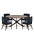 Modern Velvet Shadow Task Chair & Spider Round Dining Table 3D model small image 1