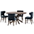 Modern Velvet Shadow Task Chair & Spider Round Dining Table 3D model small image 6