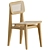 Vintage French Cane Dining Chair 3D model small image 1