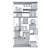 Geometric Black Metal Shelf 3D model small image 3