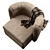 Elegantly Curvy Lady Botero Swivel Armchair 3D model small image 2