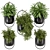 Modern Metal Hanging Plant Set 3D model small image 1