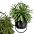 Modern Metal Hanging Plant Set 3D model small image 2