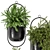 Modern Metal Hanging Plant Set 3D model small image 4