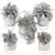 Modern Metal Hanging Plant Set 3D model small image 7