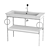 DURAVIT White Tulip Metal Console - WT4547B 3D model small image 4