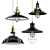 Baycheer Industrial Lamp Set - Metal Pendant Lighting 3D model small image 1