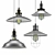 Baycheer Industrial Lamp Set - Metal Pendant Lighting 3D model small image 3