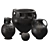 Antique Black Terracotta Vases 3D model small image 3