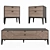 Verona Oak Bedside Chest Set 3D model small image 1