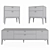 Verona Oak Bedside Chest Set 3D model small image 2