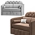 Compact Barcelona Latte Sofa 3D model small image 3