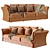Elegant Leather Onda Sofa 3D model small image 5