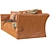 Elegant Leather Onda Sofa 3D model small image 7