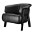 Elegant Back-Wing Armchair: A Cassina Masterpiece 3D model small image 1