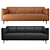 Luxury Modena Sofa in Leather & Textile 3D model small image 4