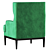 Elegant Camille Porada Armchair 3D model small image 4