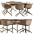 Modern Plano Table & Fiber Armchair 3D model small image 3