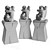 Elegant African Abstract Sculpture 3D model small image 5