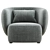 Sleek Swell Armchair - Grado Design 3D model small image 3