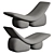 Sleek Modern Lounge Chair 3D model small image 1