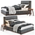 Porada Kirk Bed: Stylish Bed with Round Deck Tables 3D model small image 1