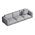 Elegant and Luxurious Claudine L Sofa 3D model small image 3