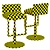 Vintage Texas Bar Stool 3D model small image 4
