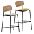 Menu Co Upholstered Bar Stools - Set of 2 3D model small image 1