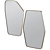 Hexagon Brass Wall Mirror - 94.5 x 64 x 3 cm 3D model small image 1