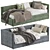 Hawthorne Daybed: Stylish Trundle Sofa Bed 3D model small image 1