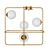 Sleek Brass Square Ball Pendant 3D model small image 2