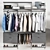 Modular Wall Wardrobe System - Shirts, Trousers & Jackets 3D model small image 1