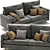 Modern Grey Slipson Sofa - 2017 Version 3D model small image 3