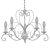 Elegant Brown Chandelier: 5-Light Classic 3D model small image 2