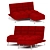 Carissa Cranberry Fabric Sofa Bed 3D model small image 1