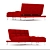 Carissa Cranberry Fabric Sofa Bed 3D model small image 2