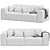 Contemporary RIFF 2 Seater Sofa 3D model small image 1