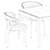 Sleek Oleandro Chair & Ziggy Table Set 3D model small image 5