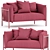 Modern Comfort: Medulum Loggia 2 Seater Sofa 3D model small image 1