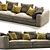 Cozy 3-Seater Fabric Sofa 3D model small image 3