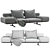 Modern Flexform WING Sofa Design 3D model small image 3